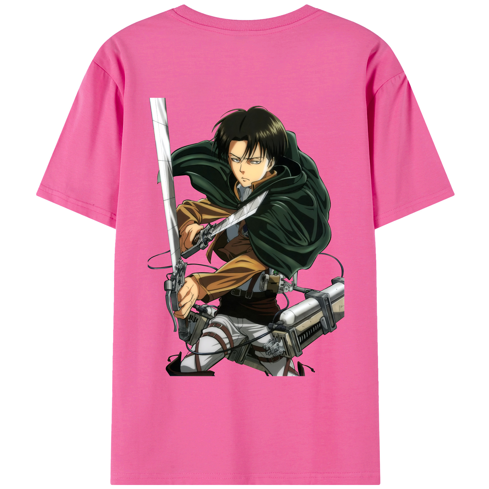 （画像用） 進撃の巨人 リヴァイ·アッカーマン Attack on Titan Levi Ackerman レディース半袖Tシャツ(バックプリント)
